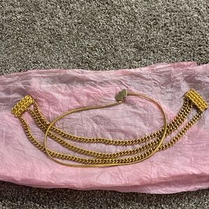 2 Piece Gold Pant Belt Accessory Set
